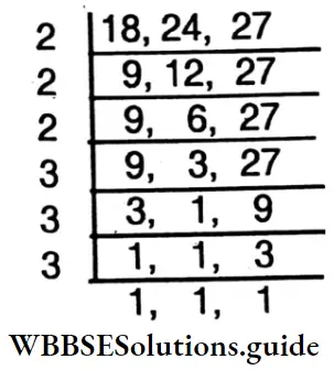 WBBSE Solutions For Class 6 Maths Chapter 18 Square Root LCM Of 18 24 27