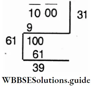 WBBSE Solutions For Class 6 Maths Chapter 18 Square Root Nearest To 1000 Square Root