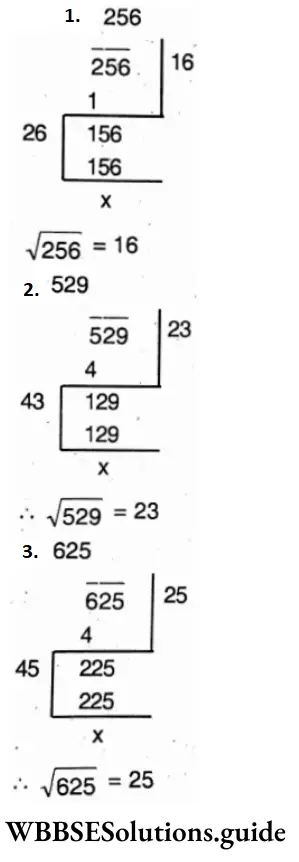 WBBSE Solutions For Class 6 Maths Chapter 18 Square Root Square Root By The Division Method