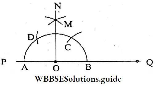 WBBSE Solutions For Class 6 Maths Chapter Chapter 22 Drawing Of Different Geometrical Figures A Line Segments Perpendicular OM On PQ At O