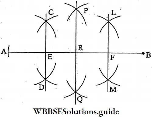 WBBSE Solutions For Class 6 Maths Chapter Chapter 22 Drawing Of Different Geometrical Figures Divides The Line Segements AB Into Four Equal parts