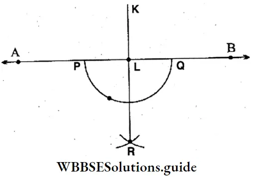 WBBSE Solutions For Class 6 Maths Chapter Chapter 22 Drawing Of Different Geometrical Figures Draw A Perpendicular KL On The Line Segment AB