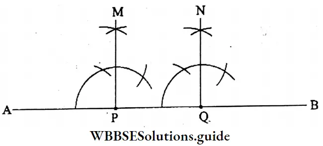 WBBSE Solutions For Class 6 Maths Chapter Chapter 22 Drawing Of Different Geometrical Figures Line Segments PM And QN Are Parallel Or Intersecting