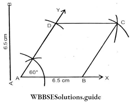 WBBSE Solutions For Class 7 Maths Chapter 21 Construction Of Quadrilateral Rhombus From The AX