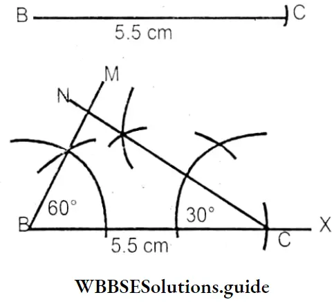 WBBSE Solutions For Class 7 Maths Chapter 8 Construction Of Triangles Ray BX