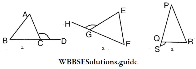 WBBSE Solutions For Class 8 Chapter 16 Verification Of The Relation Between The Angles And The Sides Of A Triangle Opposite Angles Of The Exterior Angle