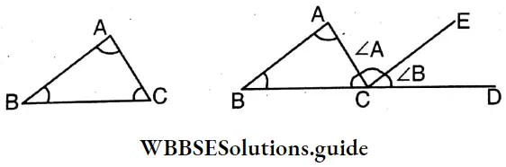 WBBSE Solutions For Class 8 Chapter 16 Verification Of The Relation Between The Angles And The Sides Of A Triangle Two Angles On The Exterior Angle