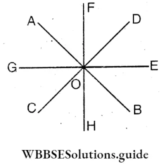 WBBSE Solutions For Class 8 Chapter 7 Concept Of Vertically Opposite Angles Bisector Of These Angles Are Two Perpendicular Stright Line
